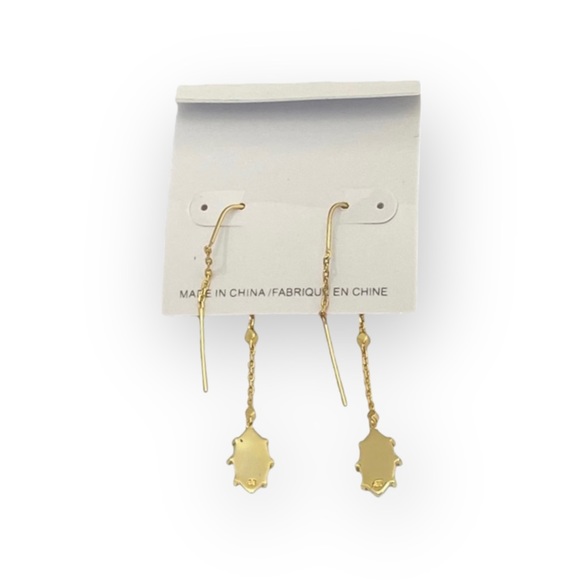 new Jules Smith ꧁ 14K Gold Plated Opal + Cubic Zirconia CZ Threader Earrings ꧂ - Picture 9 of 16